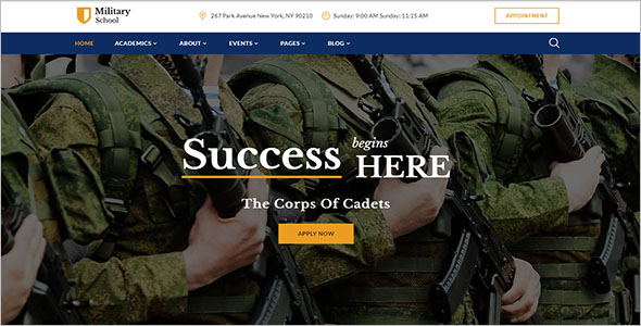 Military School Website Template