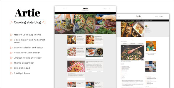 Modern Food Blog WordPress Theme