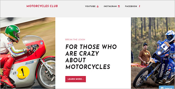 Motor Sports Landing Page Template