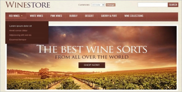 Multiple Wine Store VirtueMart Template