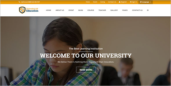 Online Course School Website Template