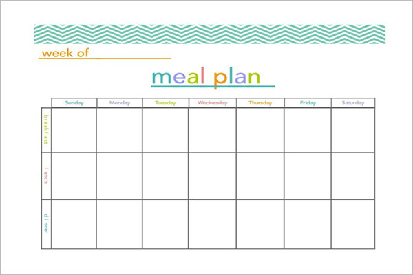 PrintableÂ Meal Planning Template