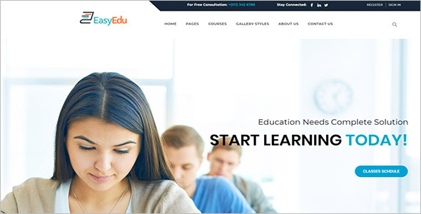Professional School Website Template