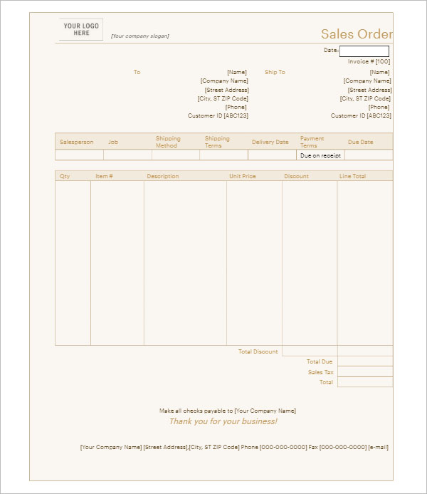 Sales Order Template Doc