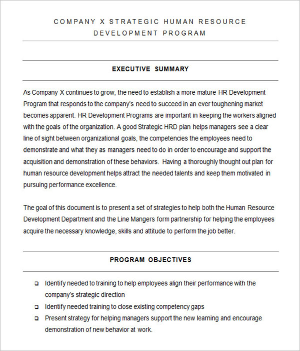 Sample Human Resource Strategy Template
