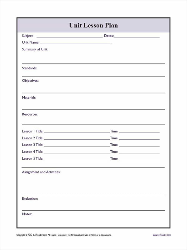 40 free unit plan templates pdf word sample formats