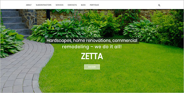 Single Page Landscaping Blog Template