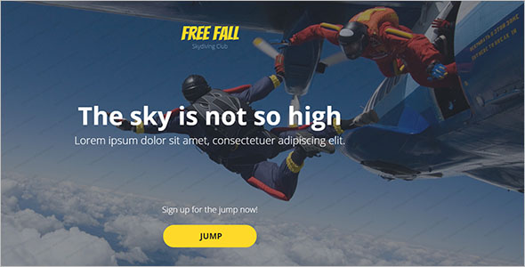 Skydiving Landing Page Template