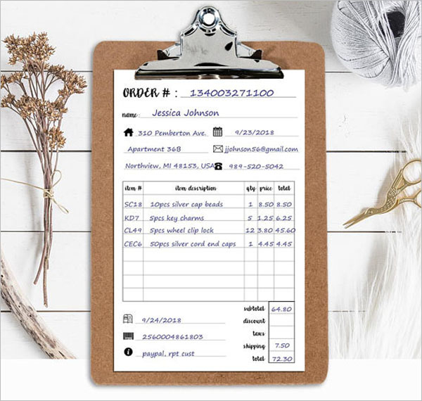 Small Business Sales Order Template