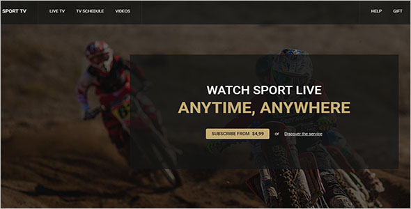 SportTv Landing Page TemplateSportTv Landing Page Template