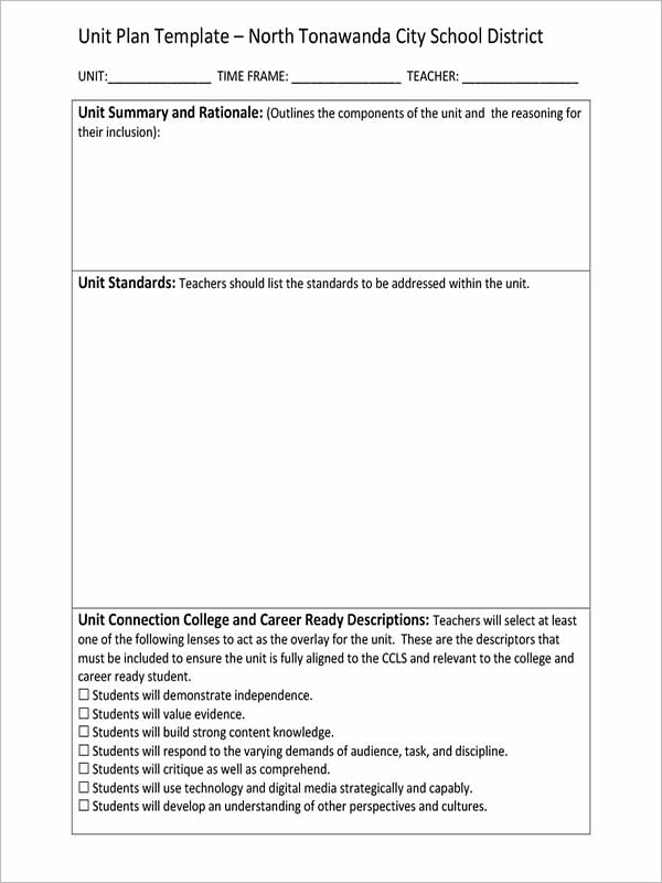 40 free unit plan templates pdf word sample formats