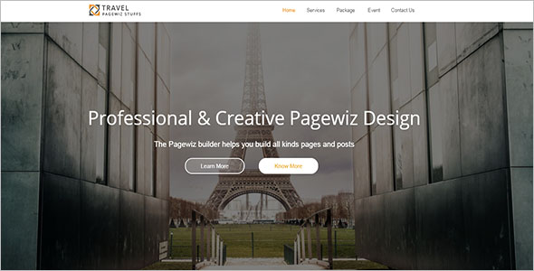 Travel Pagewiz Landing Page Template