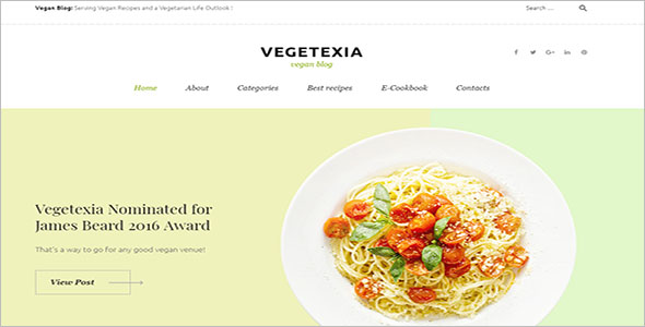 Vegetarian Food Blog WordPress Theme