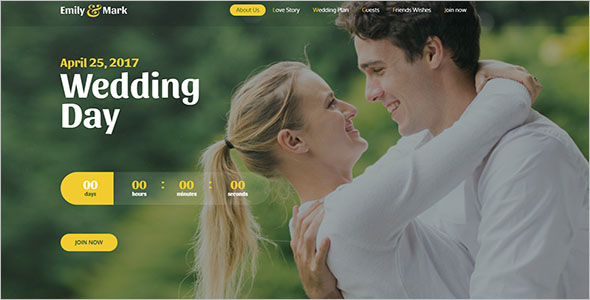 Wedding Day Landing Page Template