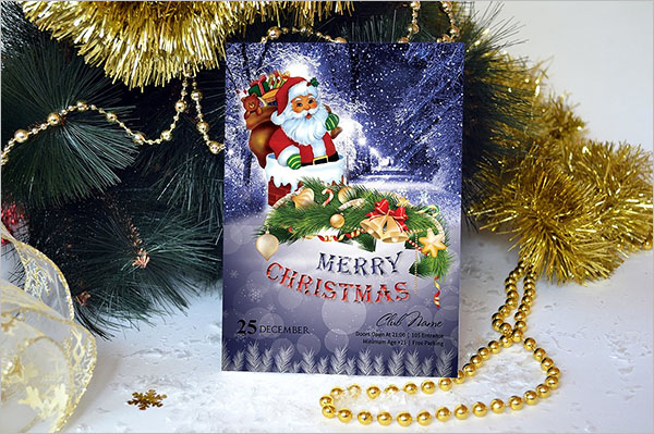3D Marry Christmas Flyer Template