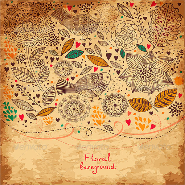Colorful Vintage Floral Texture