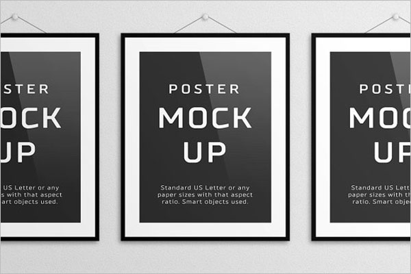 Multiple Hanging Poster Mockup