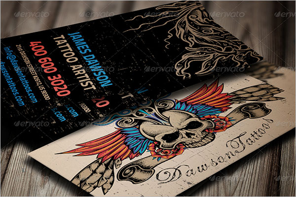 tattoo artist business card psd template