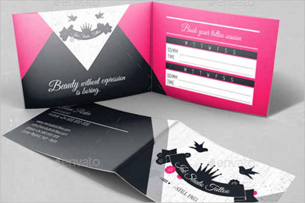 Tattoo Folded Business Card Template