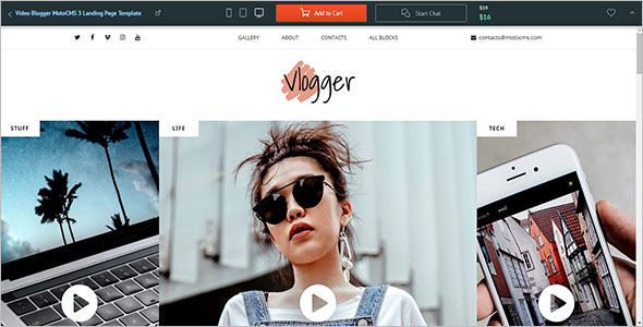 Video Blogger Landing Page Template