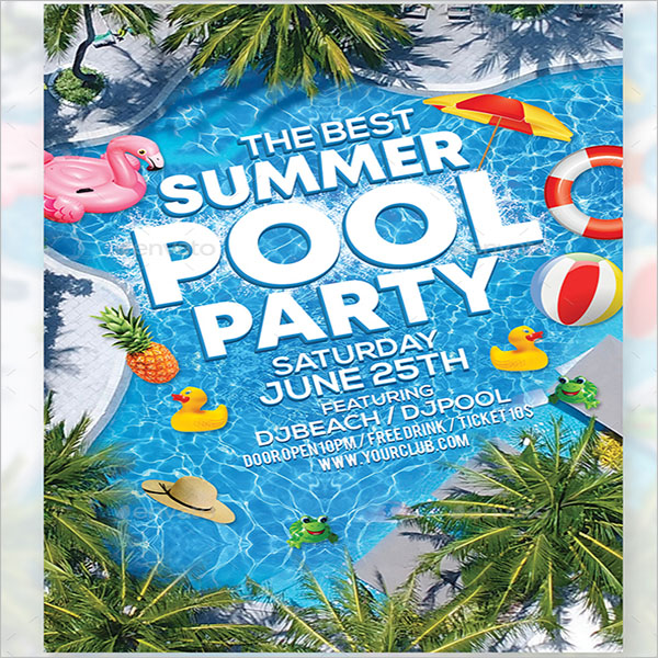 Apartement Pool Party Flyer Template