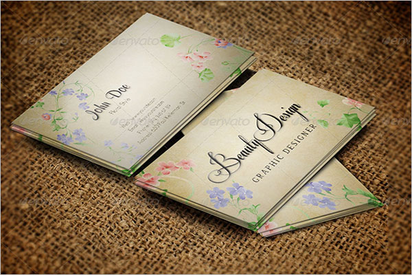 Artistic Floral Business Card Design