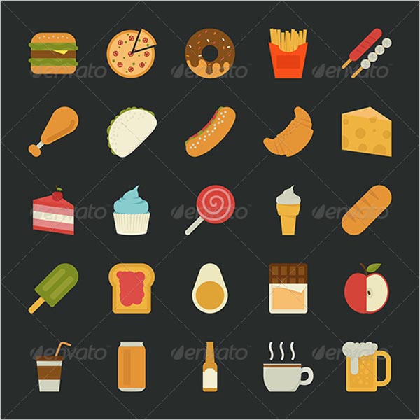 Beautiful Food Icon Set