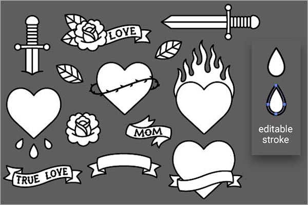 Black Tattoo Icon IllustrationÂ 