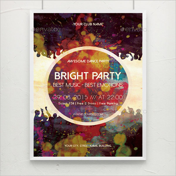 Bright Party Music Poster Template