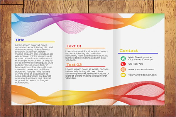 Colorful Wavy Tri-Fold BrochureÂ Template