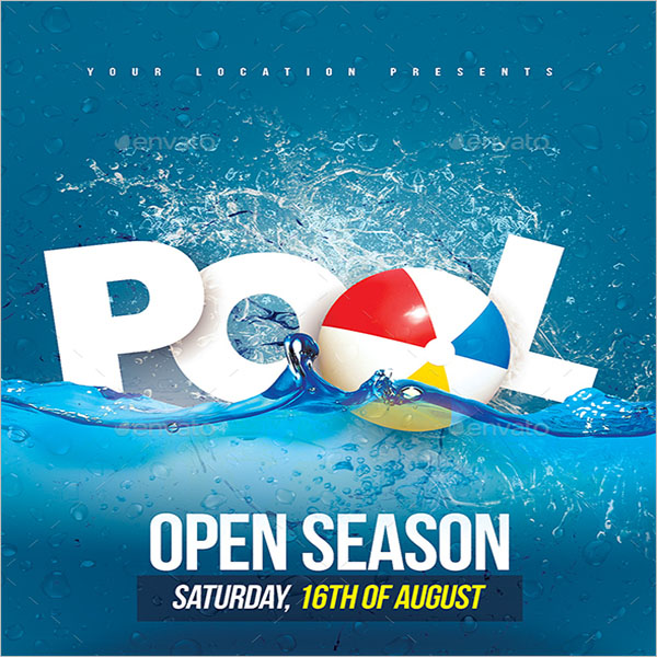 Company Pool Party Flyer