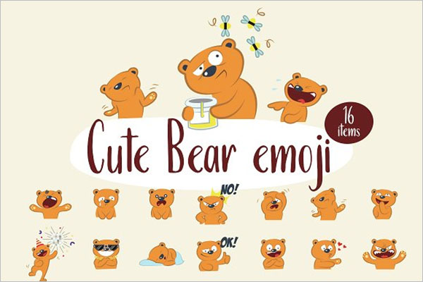Cute Bear Emoji Icons