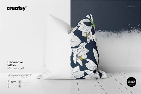 Decorative Pillow Cover Mockup