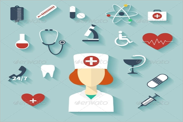 Flat Design Modern Illustration of Medical Icons