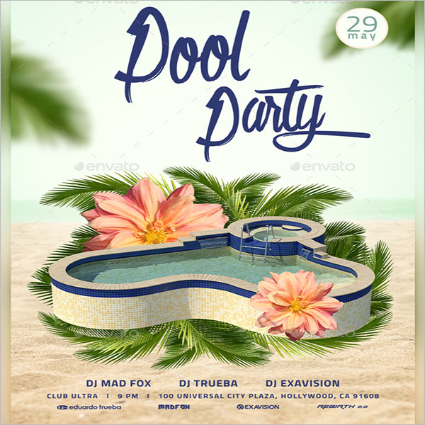 Graduation Pool Party Flyer