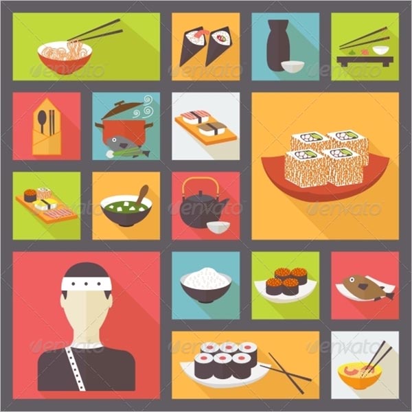 Japanese Food Icon Set