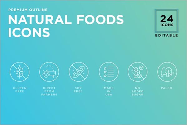 Natural Food icon set
