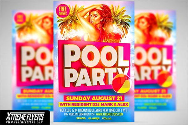 Neighbourhood Pool Party Flyer