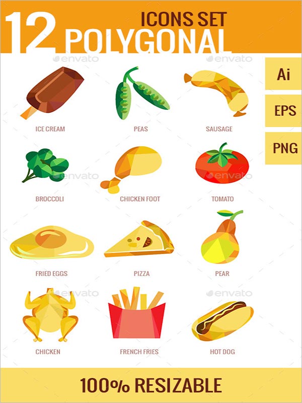 Polygonal Design Food Icon