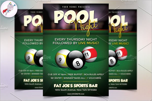 Pool Night Flyer Template