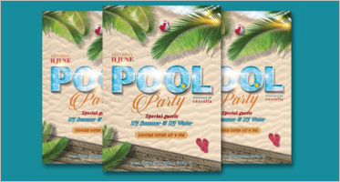 Pool Party Flyer Designs