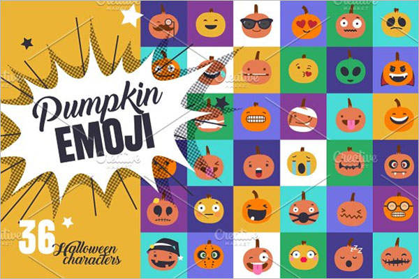 Pumpkin Emoji Icons Set