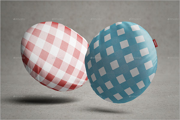 Round Pillow Mock-Up Design