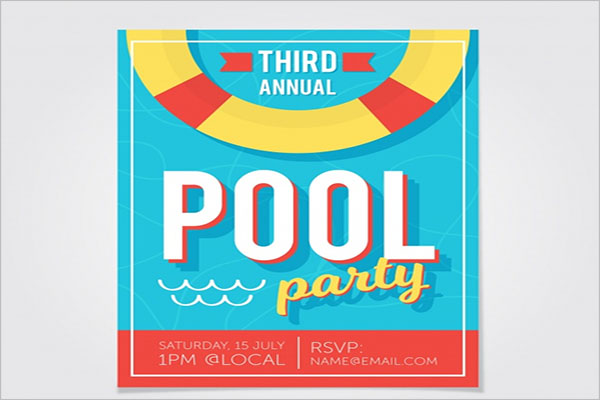 Sample Pool Party Flyer Template