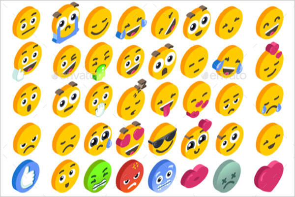 Set Of Flat Design Emoji
