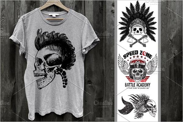 Skull Graphic Tattoo Design