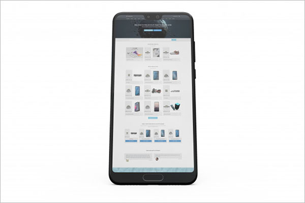 Smartphone display mockup
