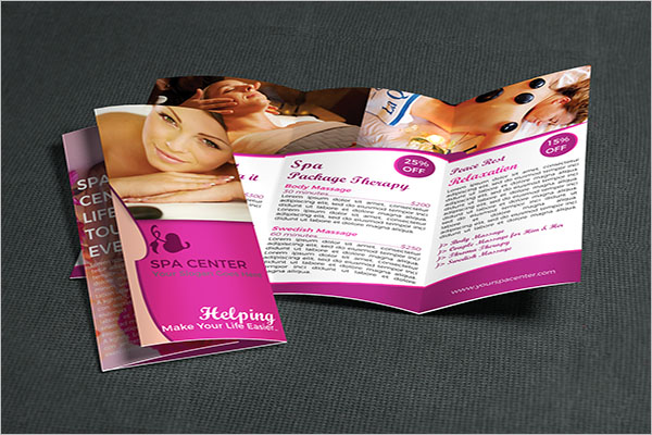 Spa Trifold Brochure Template