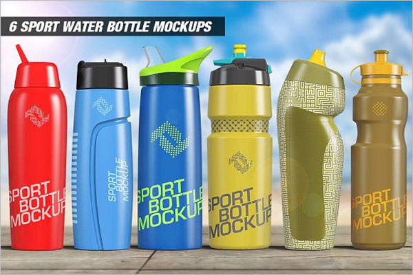 Sport Water Bottle Mockups Bundle