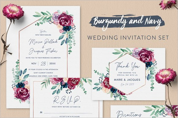 Wedding Invitation Set Background